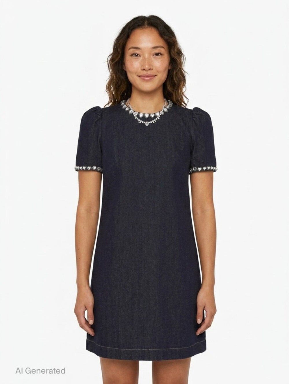 Zimmermann Women's Blue Embellished Deearl-Trim Dress Size S/ 1 - Picture 4 of 12